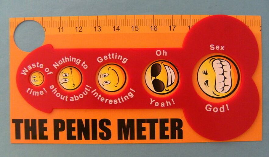 Regla para medir el pene masculino.